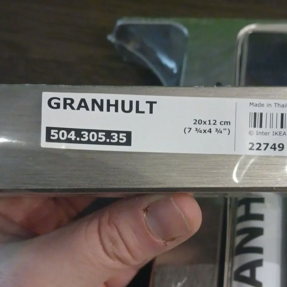 SET of 2 - Ikea GRANHULT Shelf Brackets, Brushed Nickel  7 ¾
